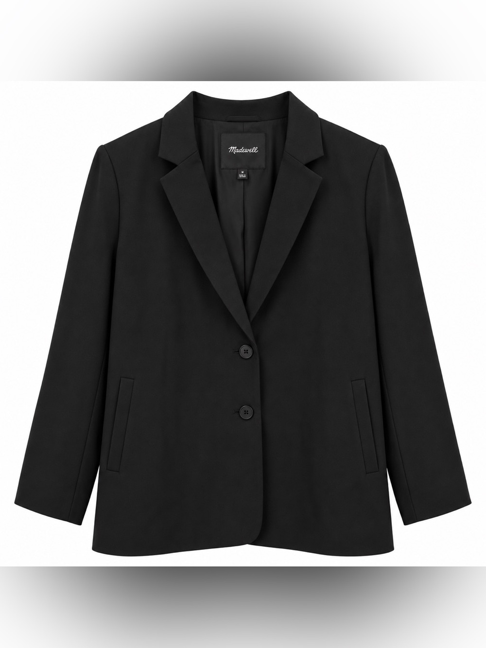 Madewell Women’s M Black Oversized 2 Button Boyfriend Longline Blazer Jacket